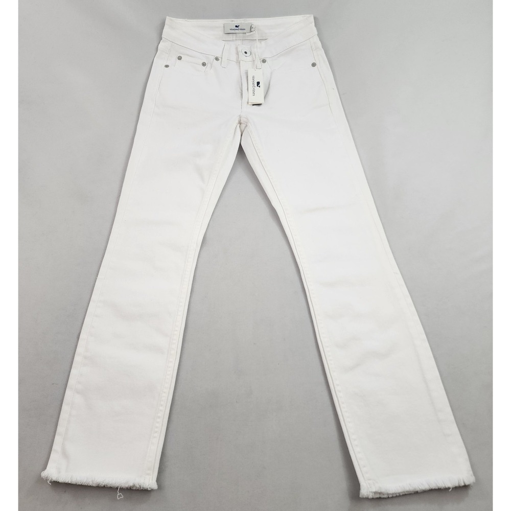 Vineyard Vines Womens Janie High-Rise Straight Crop Jeans White 24 2P001235
